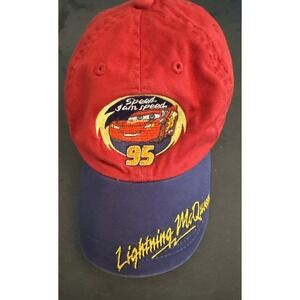 Disney Pixar Cars Boys Hat Lightning McQueen Blue Gray Red Adjustable Cap XS